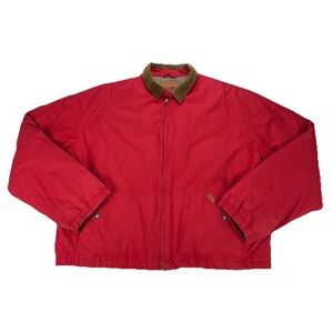 Vintage Polo Ralph Lauren Sportsman Puffer Down Jacket Size XL Leather Trim